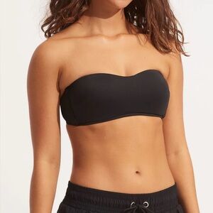 New Seafolly Black Bandeau Style Bikini top Size 6
